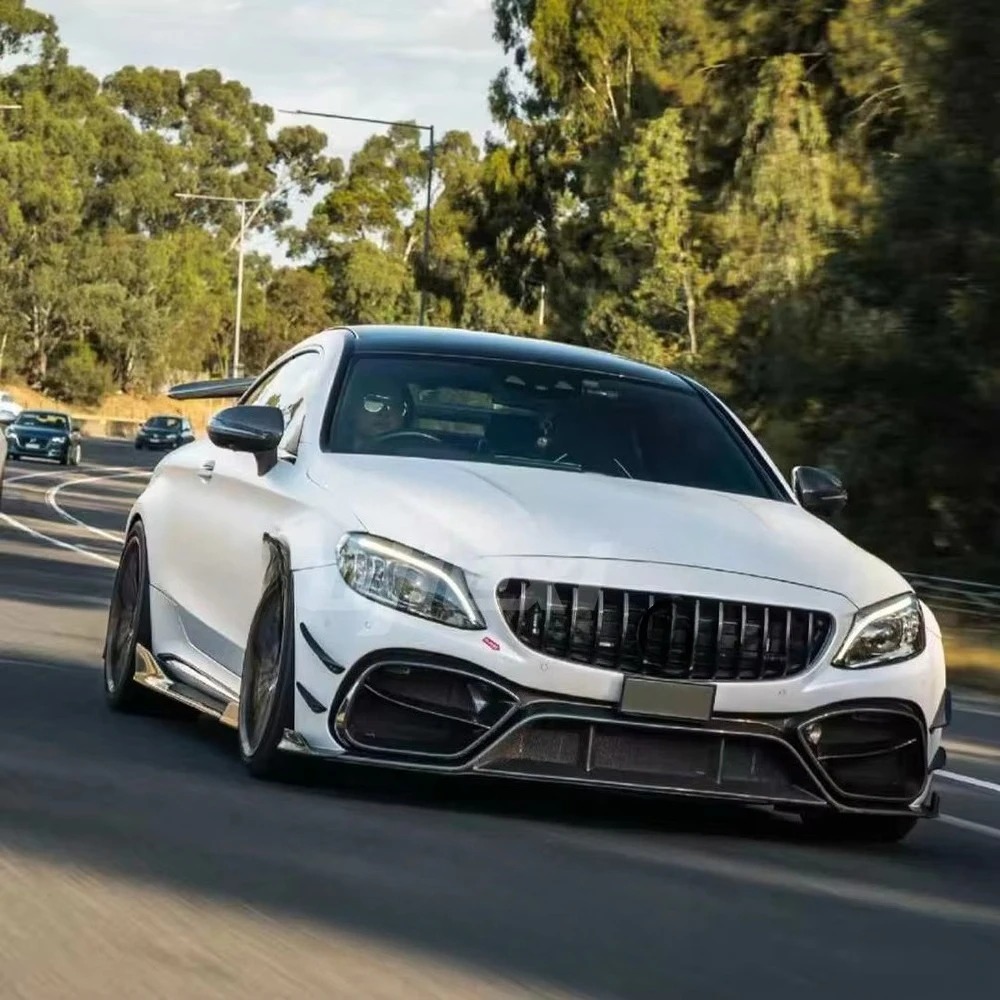 IMP Style Half Carbon Fiber Front Bumper for  W205 C Class C43 C63 2015-2021 Perfect Installation Cars Body Kit